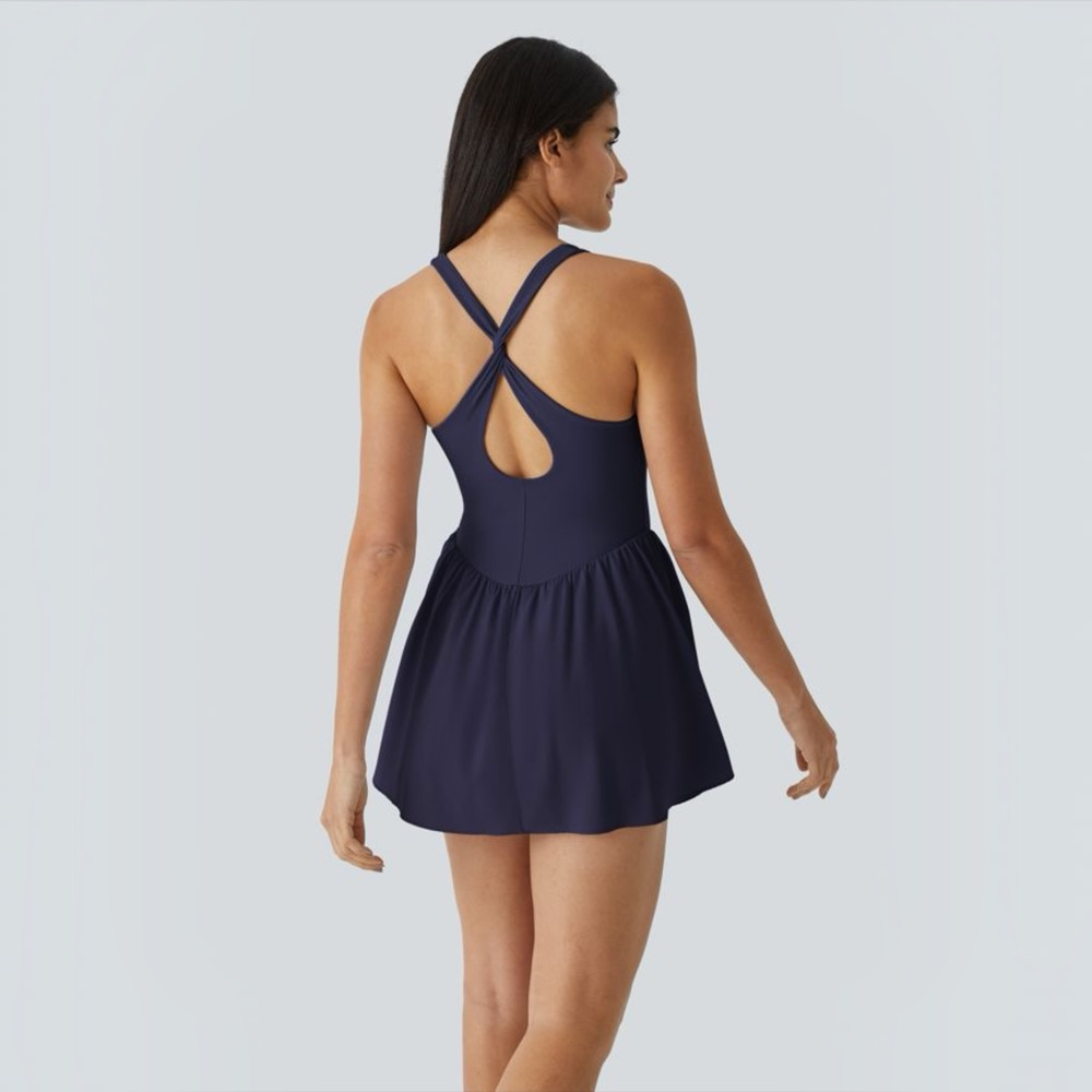 Halara Breezeful Corset 2 in 1 Pocket Dress Blue Womens Small Tennis Pickleball - Picture 2 of 10